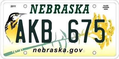 NE license plate AKB675