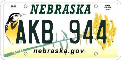 NE license plate AKB944