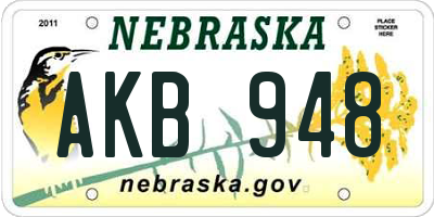 NE license plate AKB948