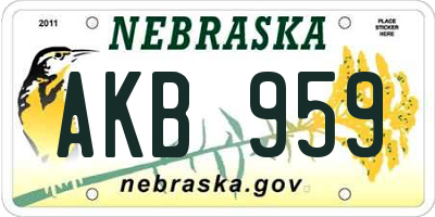 NE license plate AKB959