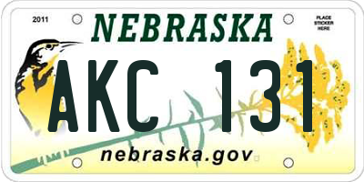 NE license plate AKC131