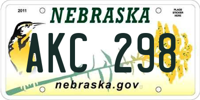 NE license plate AKC298