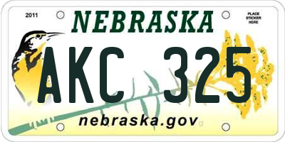 NE license plate AKC325