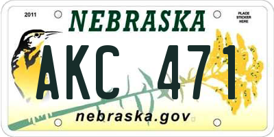 NE license plate AKC471