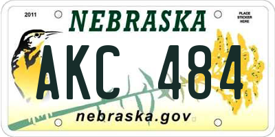 NE license plate AKC484