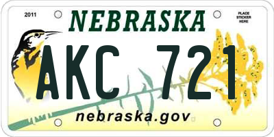 NE license plate AKC721