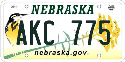 NE license plate AKC775