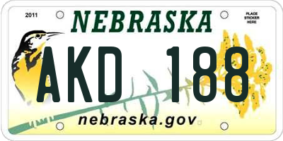 NE license plate AKD188