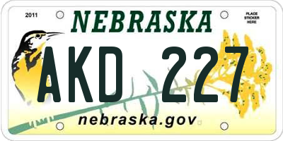 NE license plate AKD227