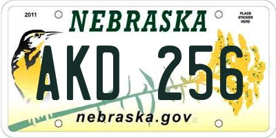 NE license plate AKD256