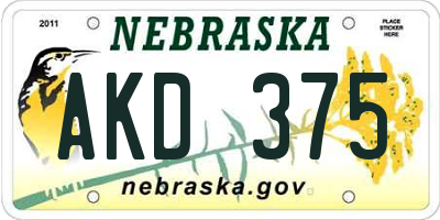 NE license plate AKD375