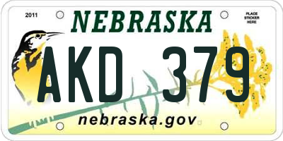 NE license plate AKD379
