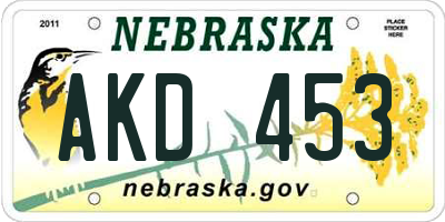NE license plate AKD453