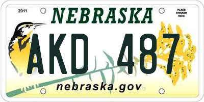 NE license plate AKD487