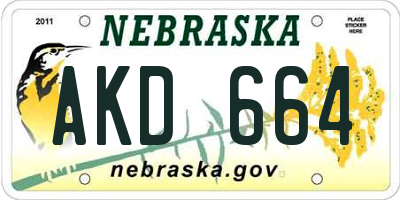 NE license plate AKD664