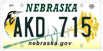 NE license plate AKD715
