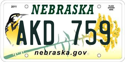NE license plate AKD759