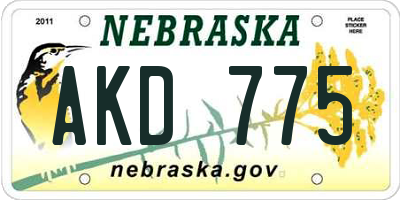 NE license plate AKD775
