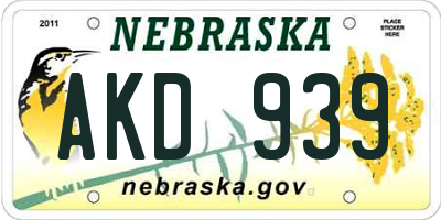 NE license plate AKD939