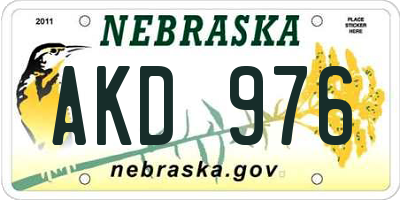 NE license plate AKD976