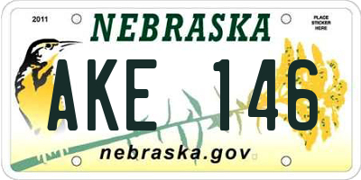 NE license plate AKE146