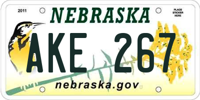 NE license plate AKE267