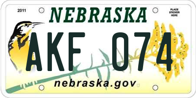 NE license plate AKF074