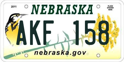 NE license plate AKF158