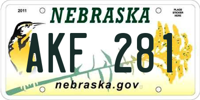 NE license plate AKF281