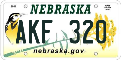 NE license plate AKF320