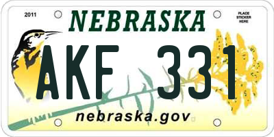 NE license plate AKF331