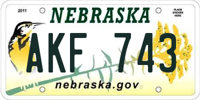 NE license plate AKF743