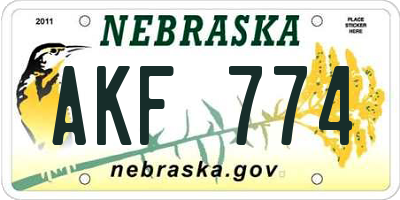 NE license plate AKF774