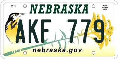 NE license plate AKF779