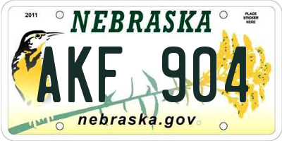 NE license plate AKF904