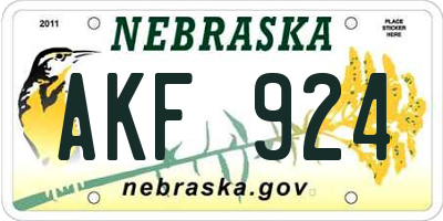 NE license plate AKF924