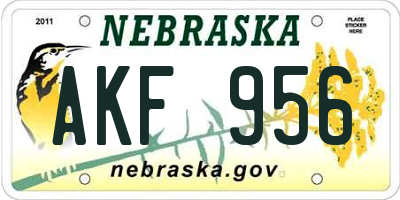 NE license plate AKF956
