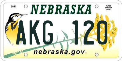 NE license plate AKG120