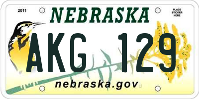 NE license plate AKG129