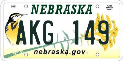 NE license plate AKG149