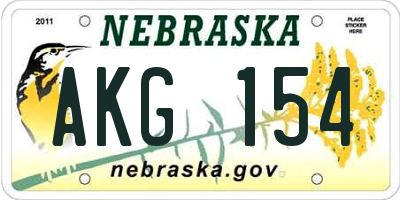 NE license plate AKG154