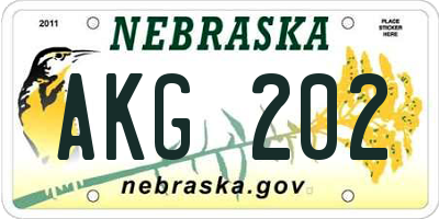NE license plate AKG202