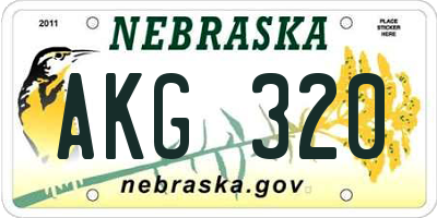 NE license plate AKG320