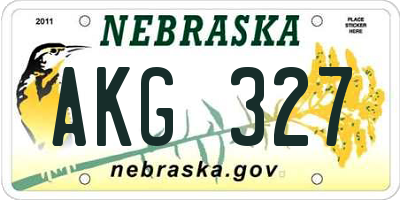 NE license plate AKG327