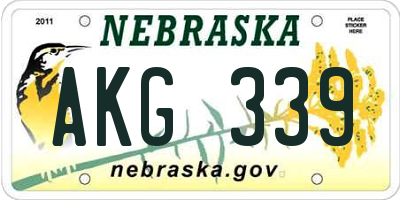 NE license plate AKG339