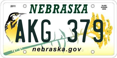 NE license plate AKG379