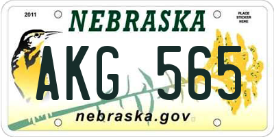 NE license plate AKG565