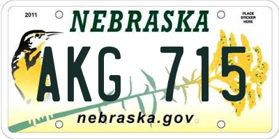 NE license plate AKG715