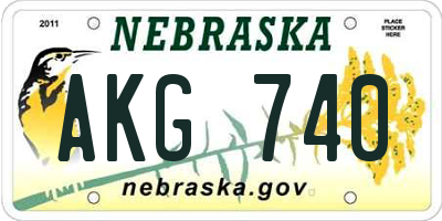 NE license plate AKG740