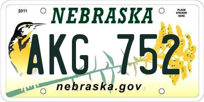 NE license plate AKG752